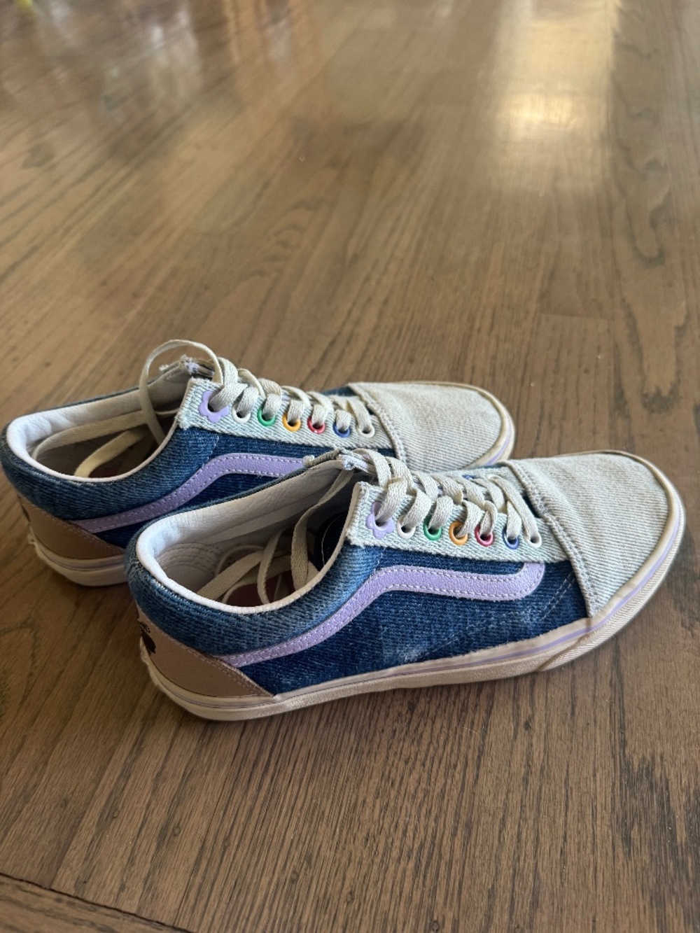 Vans colorful denim Hawaiian flower sneakers